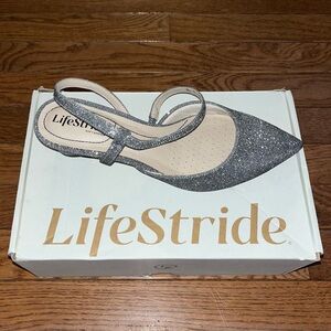 Life Stride Soft System Minimalist Pumps Sparkly Pewter Women’s Size 6.5 Wide